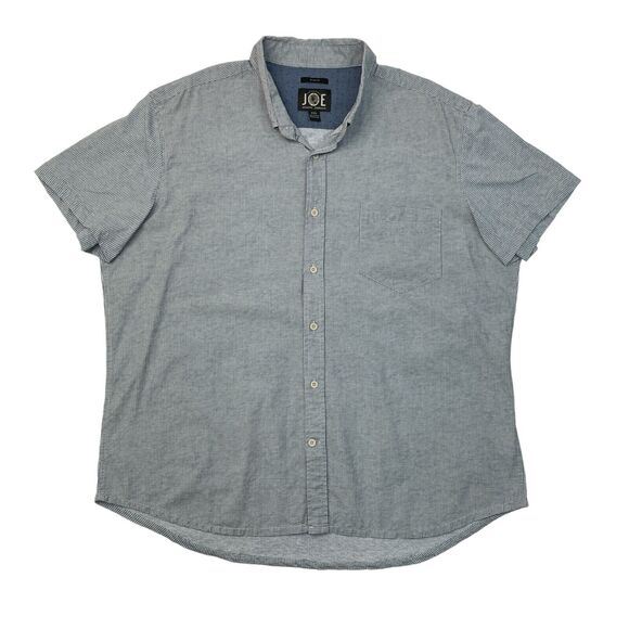 Joseph Abboud Shirt Mens XXL 2XL Slim Fit Blue Button Down Short Sleeve Dotted - Picture 1 of 8